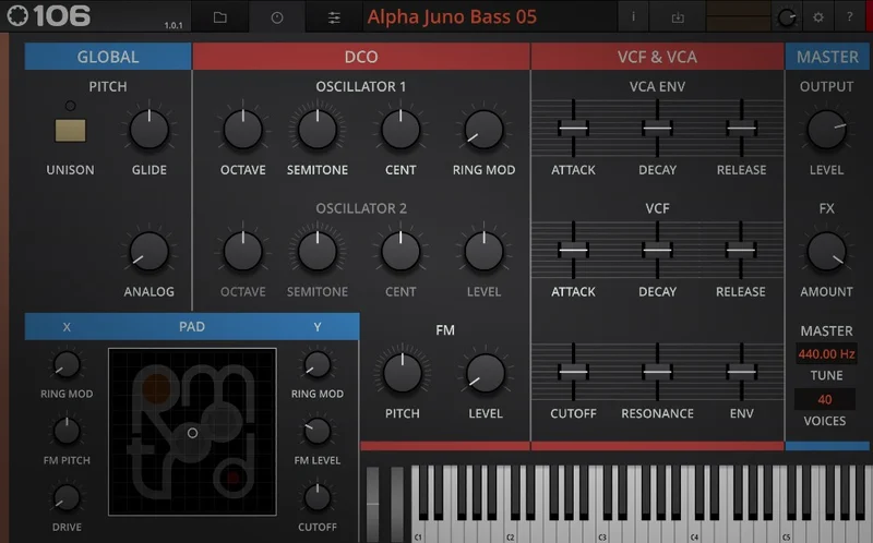 Tracktion RetroMod Collection interface