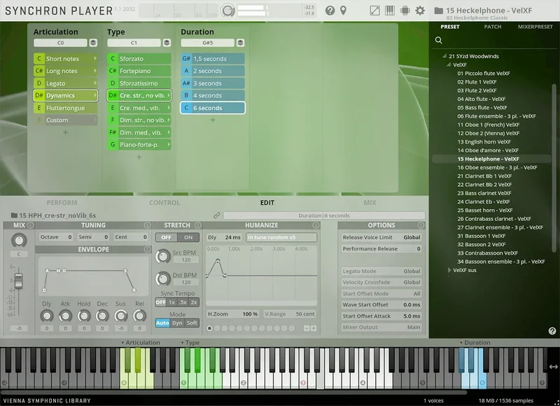 VSL Studio Heckelphone interface