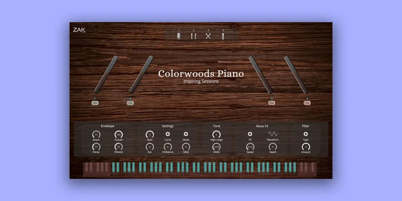 ZAK Sound Colorwoods Piano interface