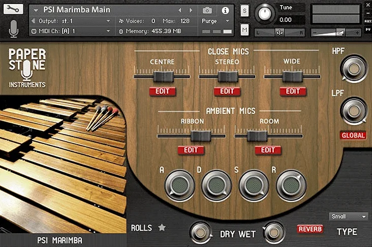 Paper Stone Instruments Marimba interface