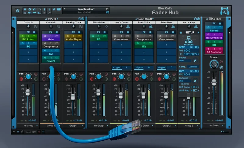 Blue Cat Audio Fader Hub interface
