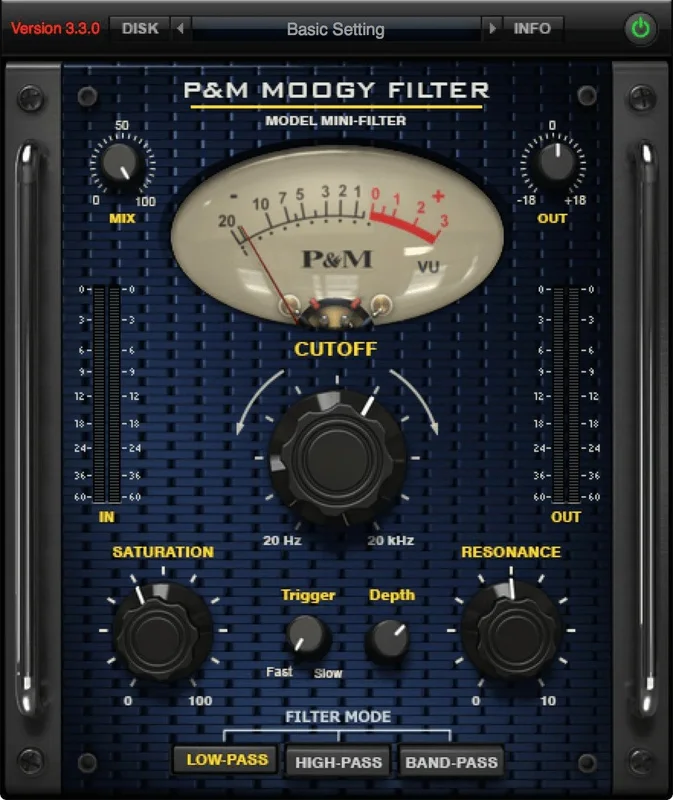 Plug and Mix Moogy Filter interface