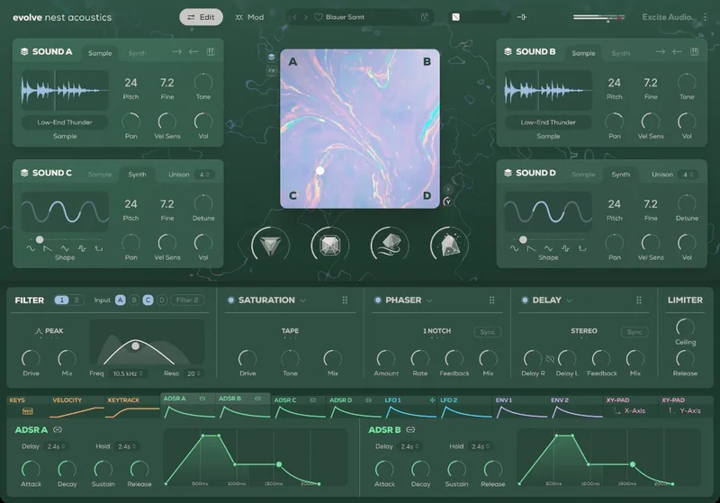 Excite Audio Evolve Nest Acoustics interface