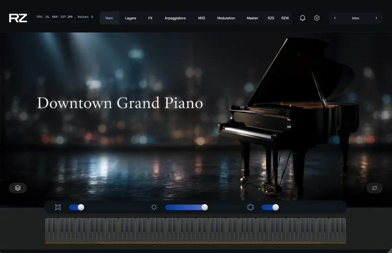 ZAK Sound Downtown Grand Piano interface