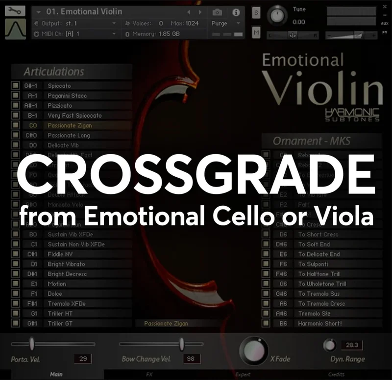 Best Service Emotional Violin Crossgrade interface