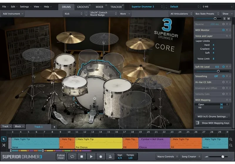 Toontrack Superior Drummer 3 [Crossgrade from EZDrummer 2] interface