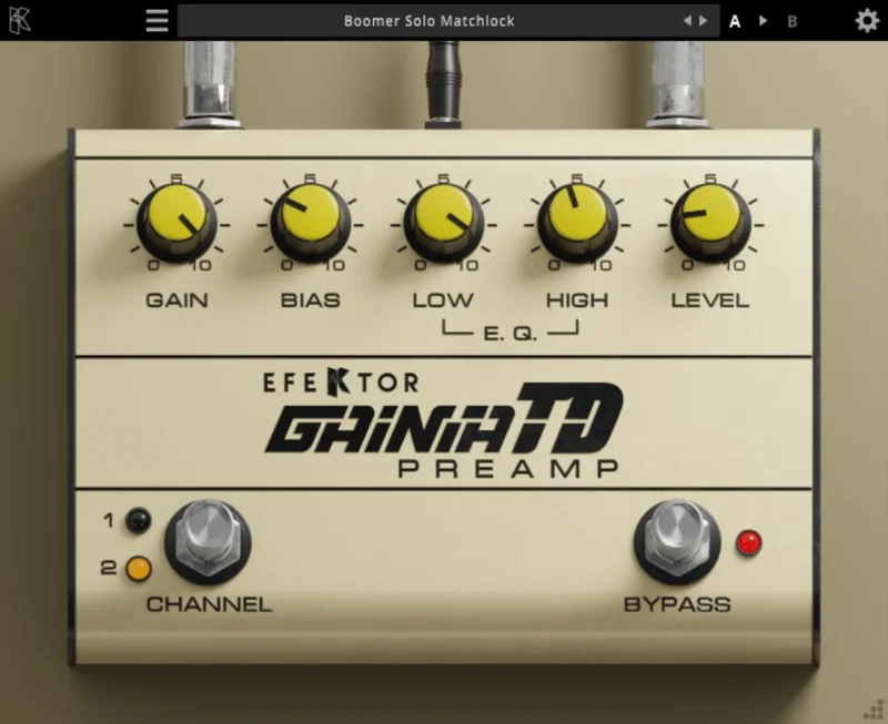 Kuassa Efektor Gainia TD interface