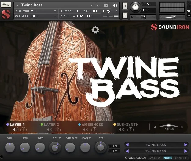 Soundiron Twine Bass interface