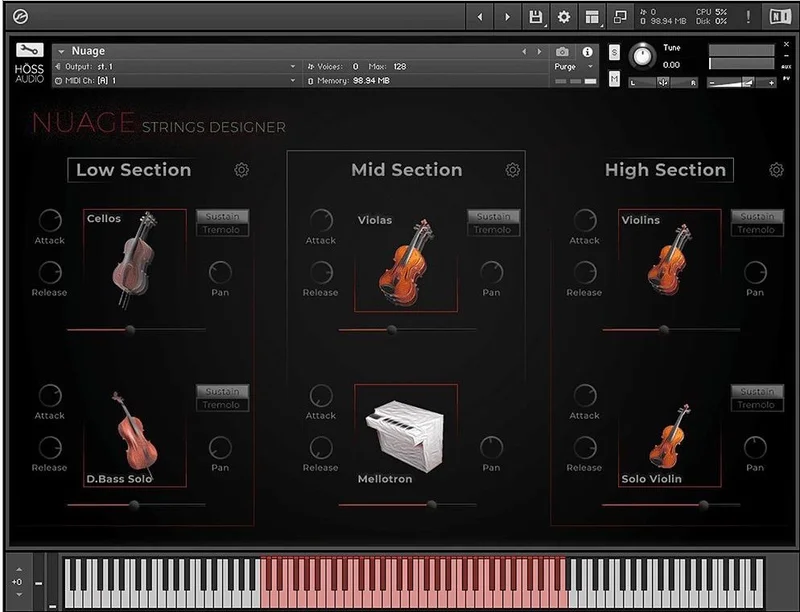 Loot Audio Nuage - Strings Designer interface