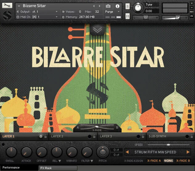 Soundiron Bizarre Sitar interface