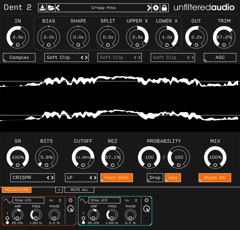 Unfiltered Audio Dent 2 interface