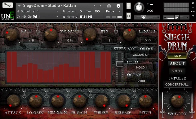 Unearthed Sampling Siege Drum interface