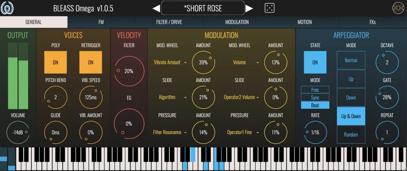 BLEASS Omega Synth Bundle interface