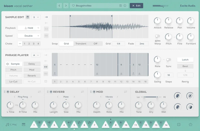 Excite Audio Bloom Vocal Aether Upgrade from Bloom Vocal Aether Lite interface