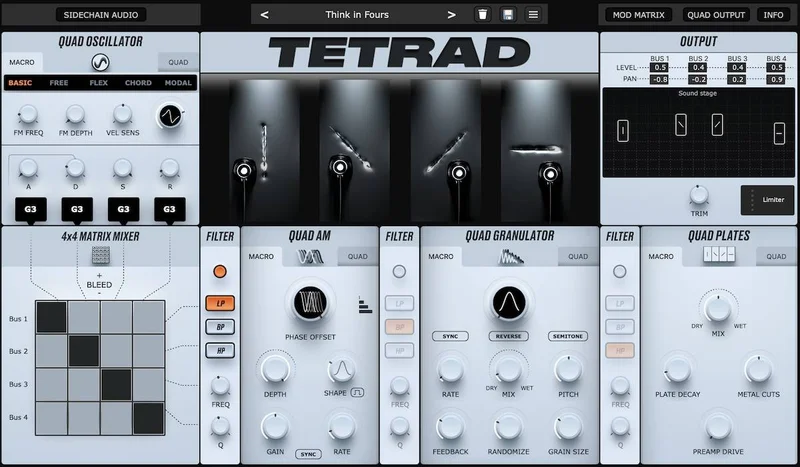 Physical Audio Tetrad interface