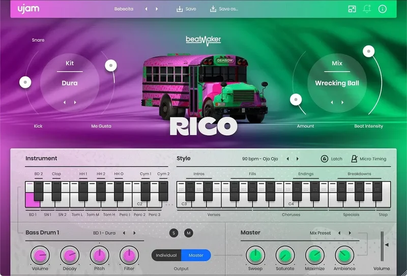 UJAM Beatmaker RICO Loyalty interface