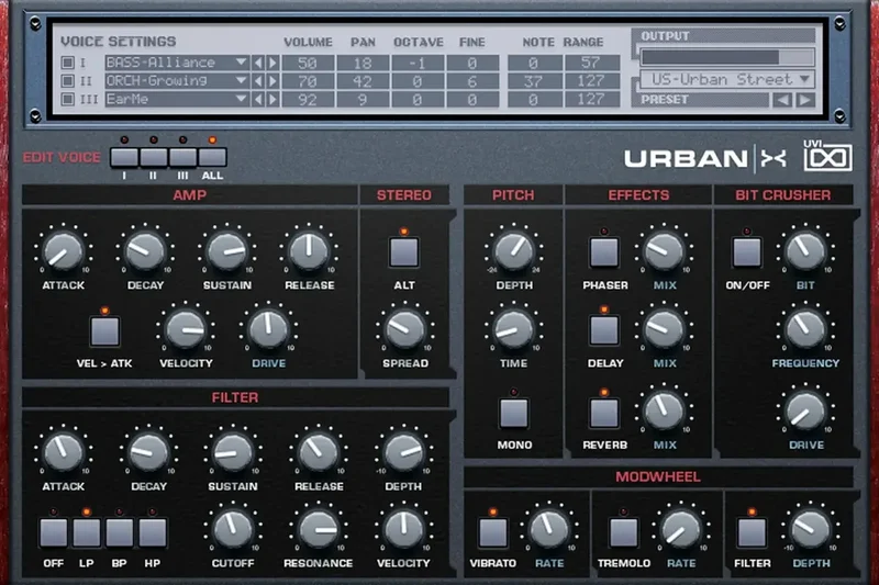 UVI Urban X interface