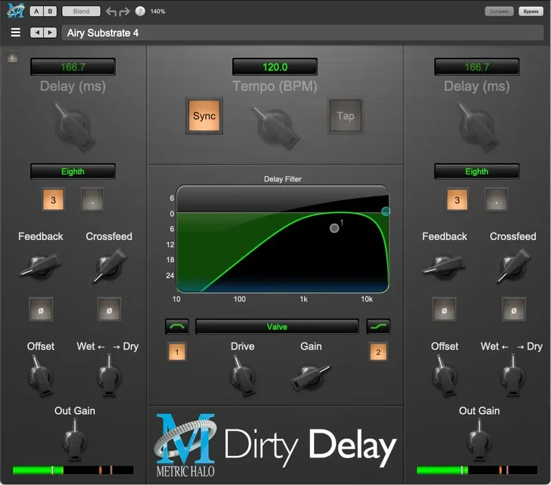 Metric Halo Dirty Delay v4 interface