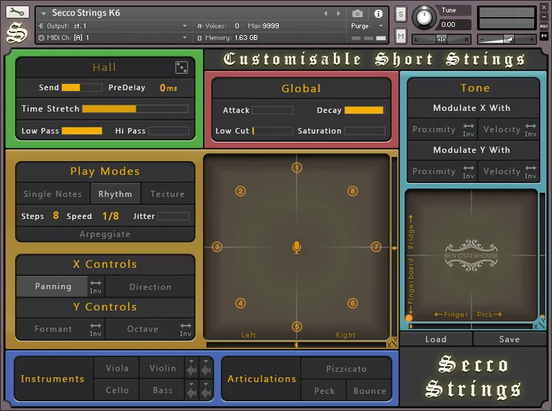 Osterhouse Sounds Secco Strings interface