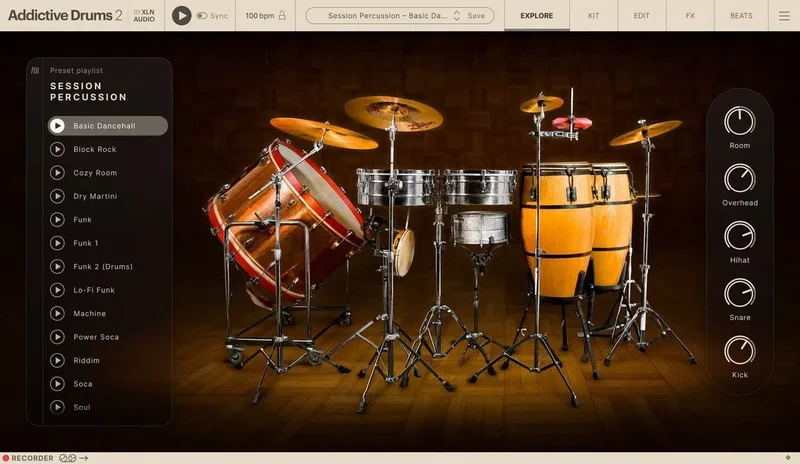 XLN Audio Addictive Drums 2: Session Percussion ADpak interface
