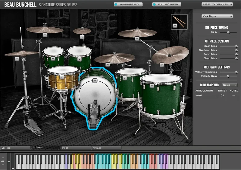 Room Sound Beau Burchell Signature Series Drums interface