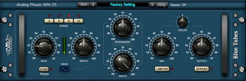 Nomad Factory Blue Tubes Analog Phaser APH2S interface