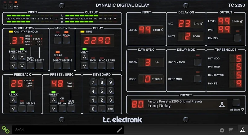 TC Electronic 2290 Dynamic Digital Delay interface