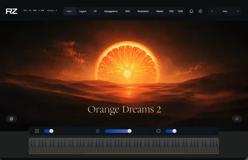ZAK Sound Orange Dreams interface