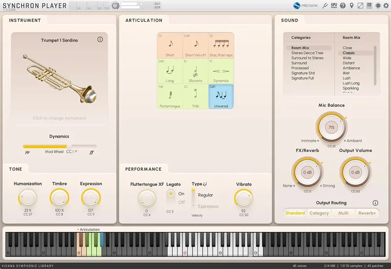 VSL Synchron Special Brass: Trumpet (Bb Muted) interface