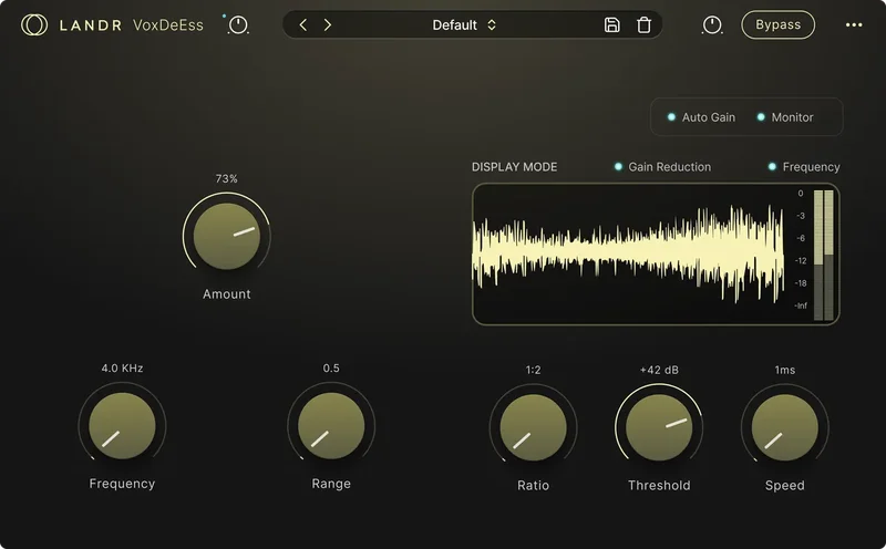 LANDR VoxDeEss interface