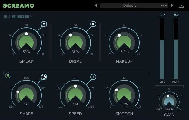 W. A. Production Screamo interface