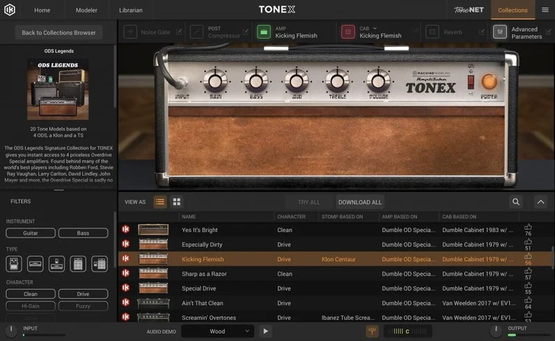 IK Multimedia Tonex ODS Legends interface
