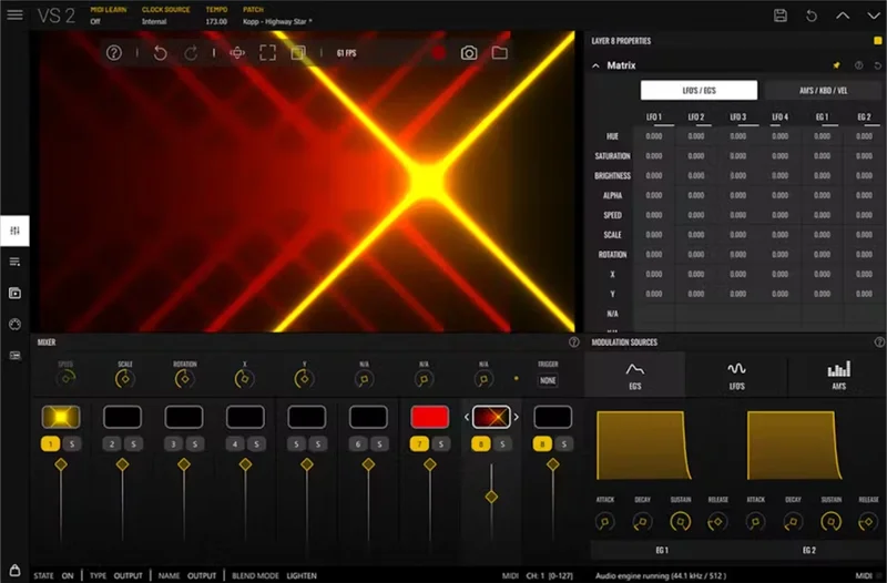 Imaginando VS - Visual Synthesizer 2 interface