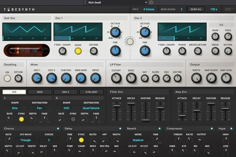 AIR Music Technology TubeSynth interface