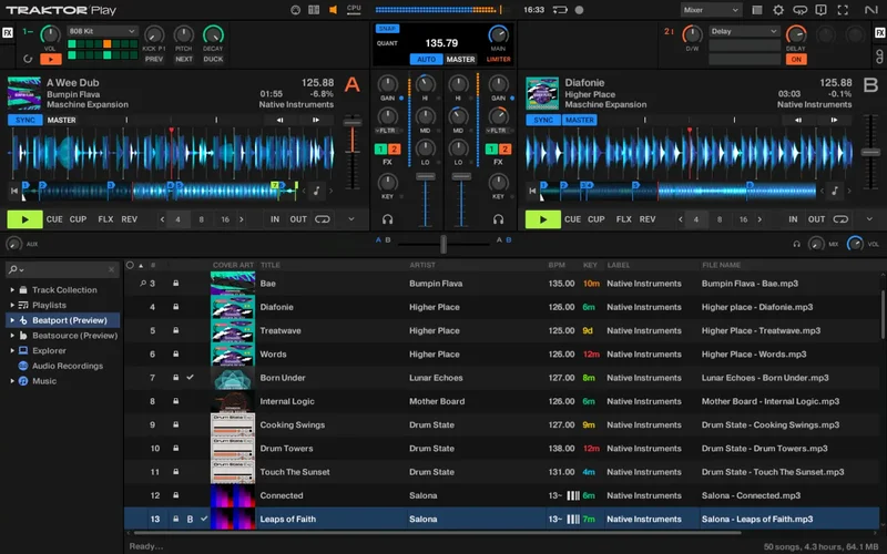 Native Instruments Traktor Play interface