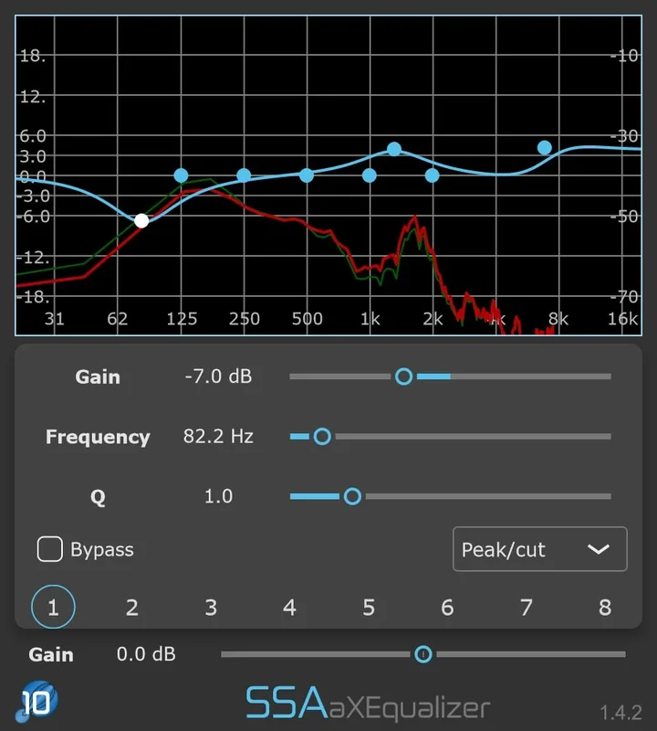 SSA Plugins aXEqualizer interface