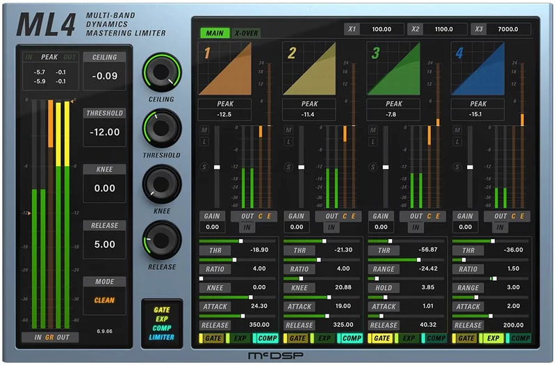 McDSP ML4000 Mastering Limiter Native v7 Upgrade from v6 interface