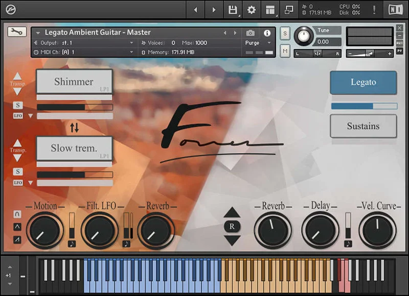 Loot Audio El Dorado: Legato Ambient Guitar interface