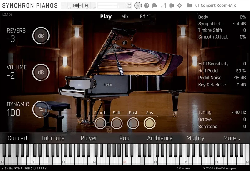 VSL Synchron Fazioli F308 interface