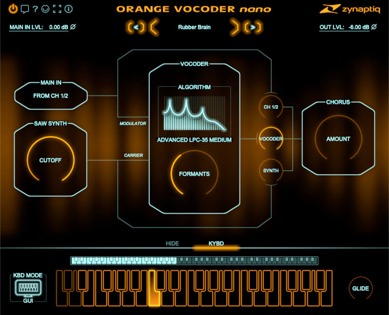 Zynaptiq ORANGE VOCODER NANO interface