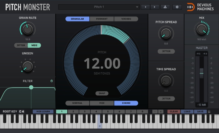 Devious Machines Pitch Monster interface
