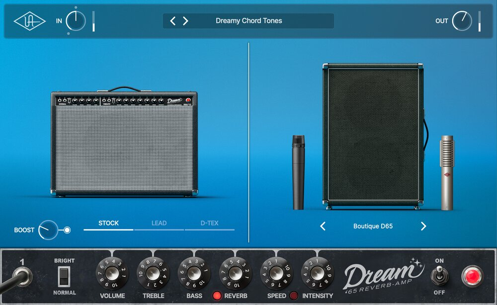 Universal Audio UAD Dream '65 Reverb Amp interface