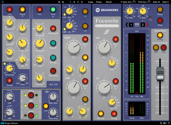 Brainworx bx_console Focusrite SC interface