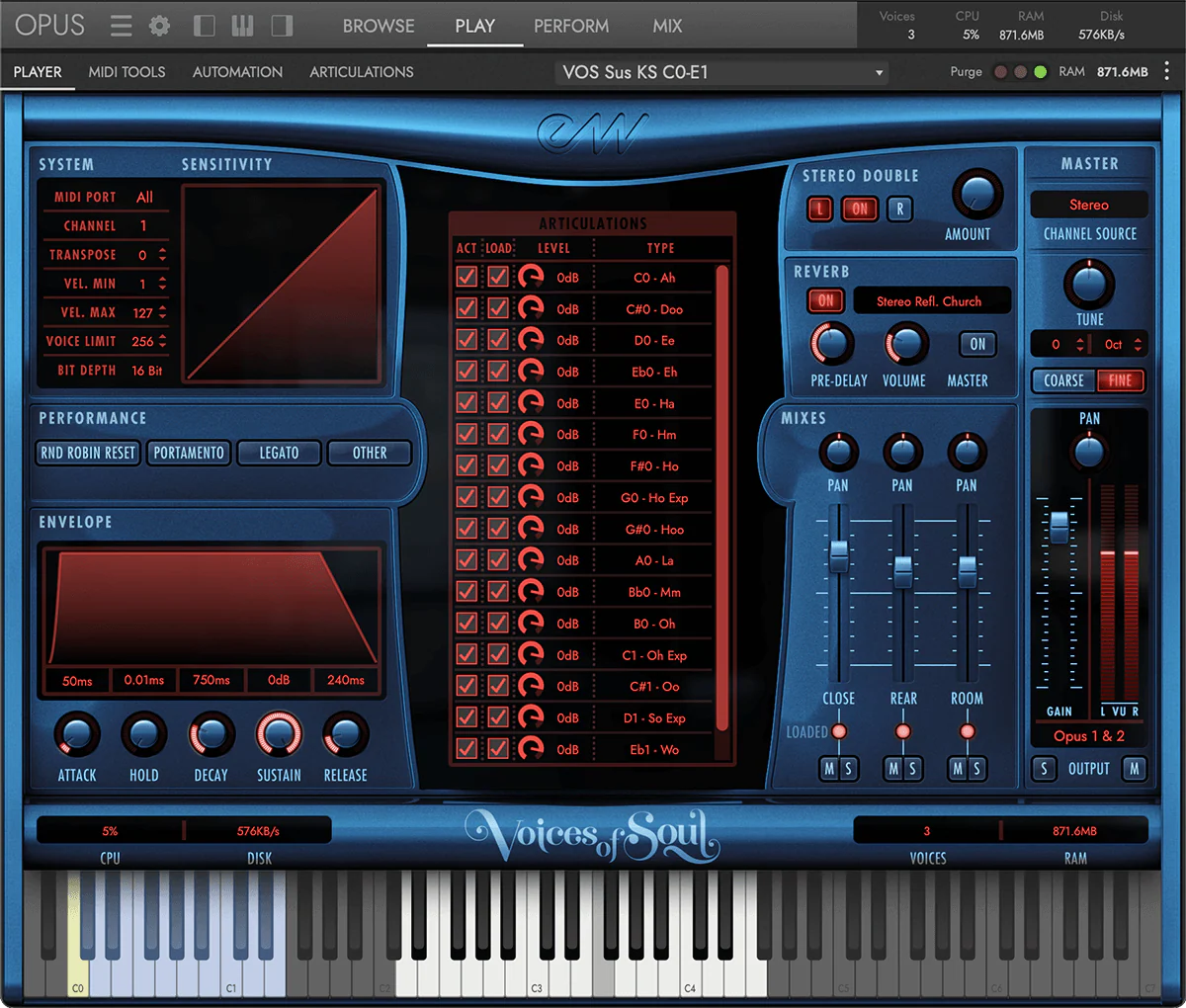 EastWest Voices Of Soul interface