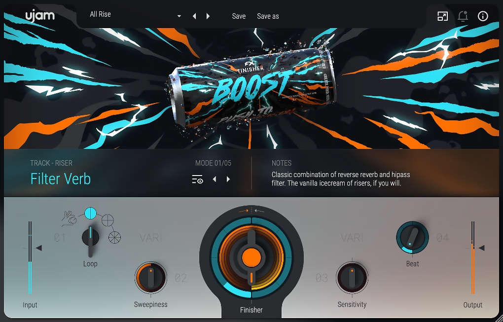 UJAM Finisher BOOST interface