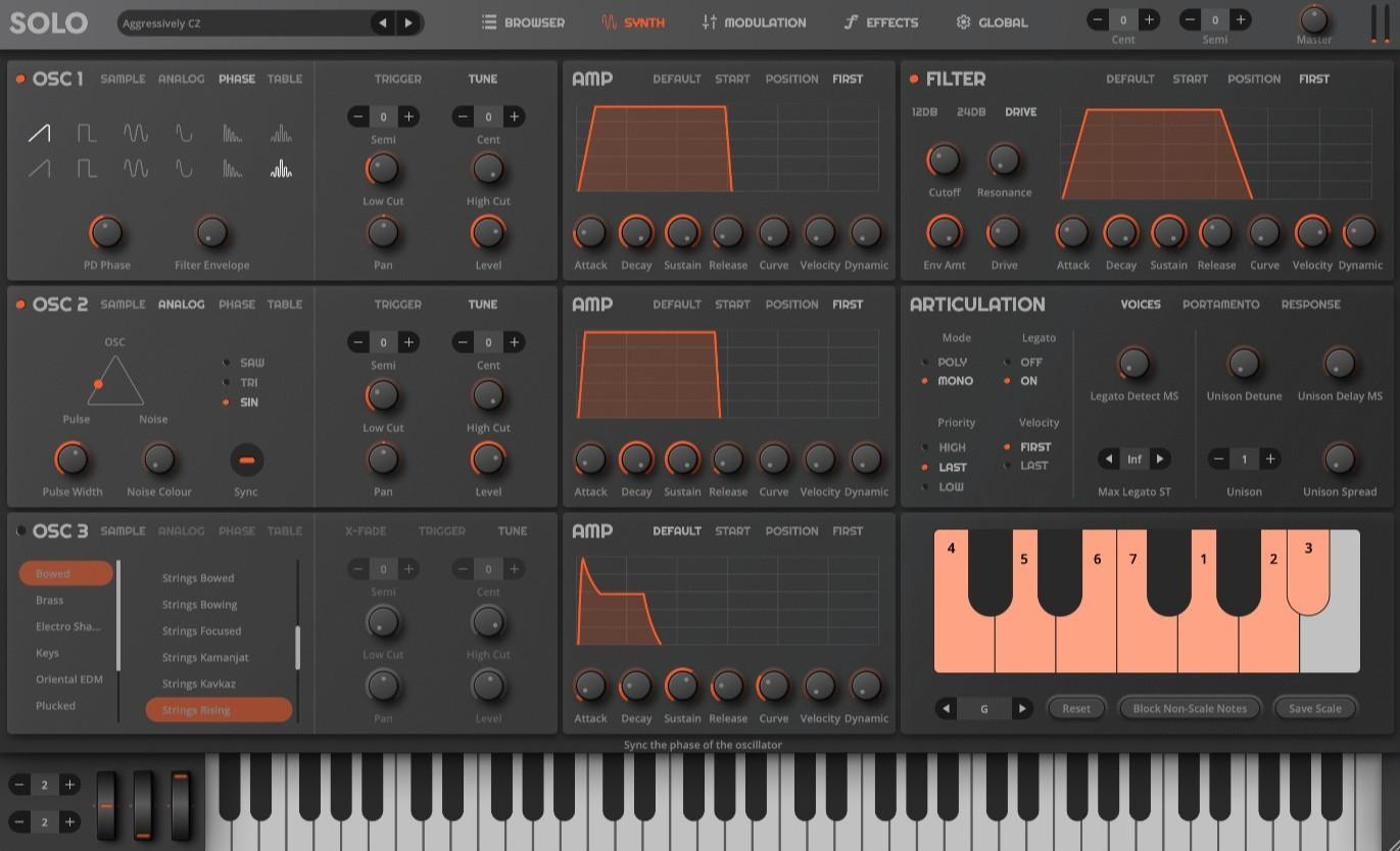 TAQS.IM SOLO interface