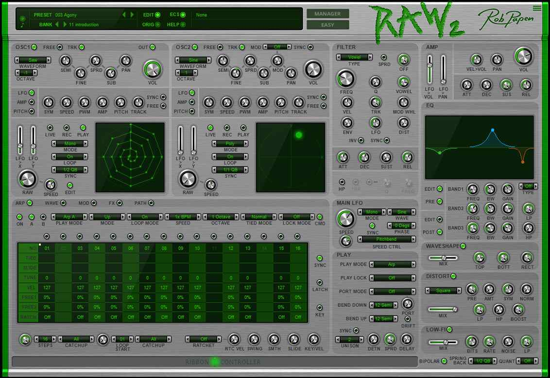 Rob Papen RAW-2 interface