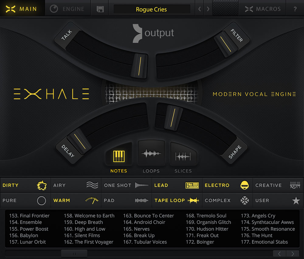 Output EXHALE interface