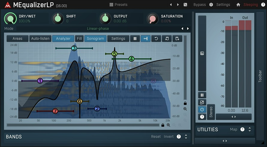 MeldaProduction MEqualizerLP interface