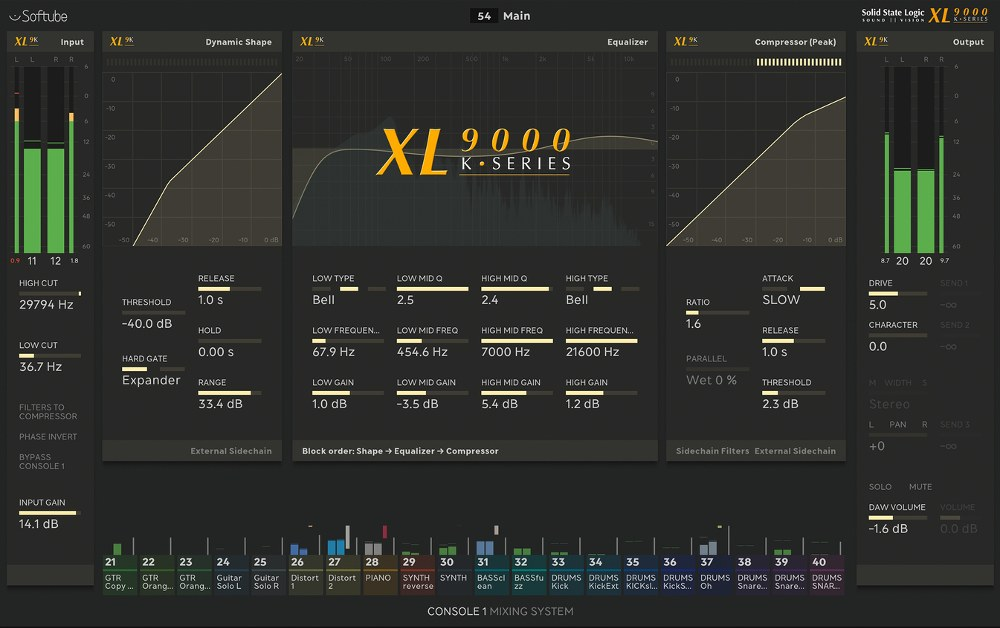 Softube Solid State Logic XL 9000 K-Series for Console 1 interface